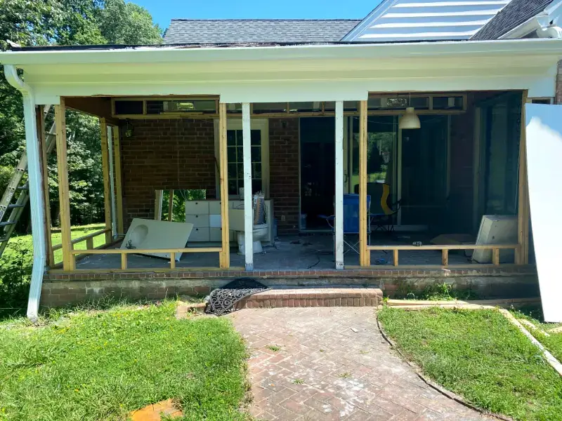 Home addition project in Ashburn with modern architectural features.