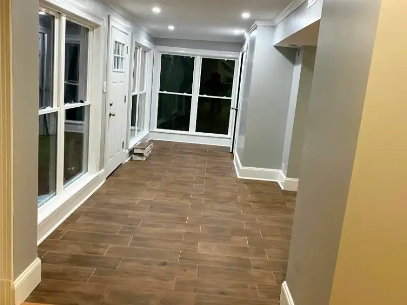 Dining room addition in Potomac, Maryland enhancing dining area space.