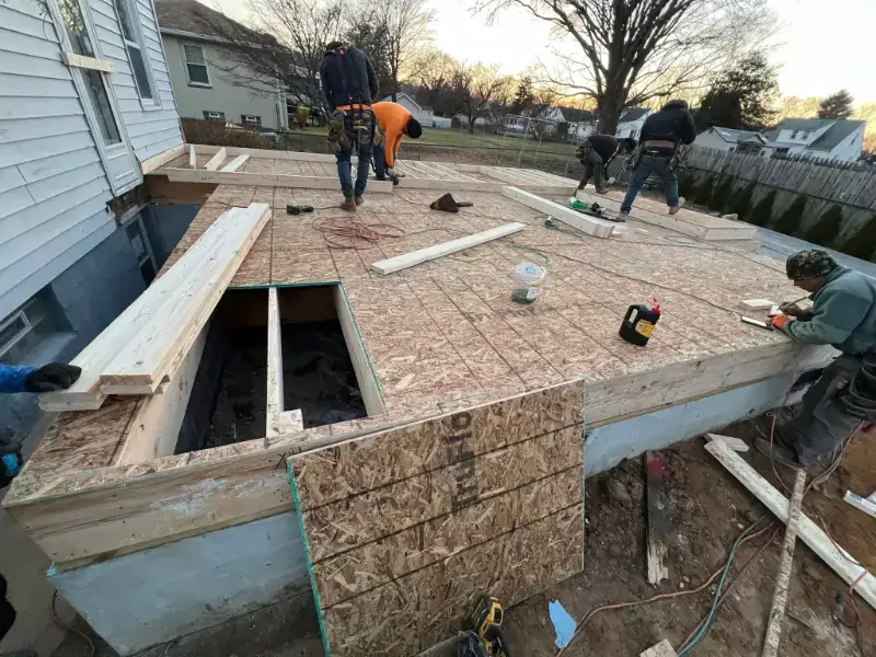 Living room expansion in Ellicott City with open floor concept.