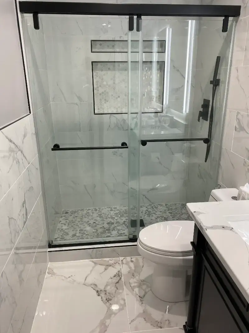 Guest bathroom remodel in Arlington, VA with updated fixtures.