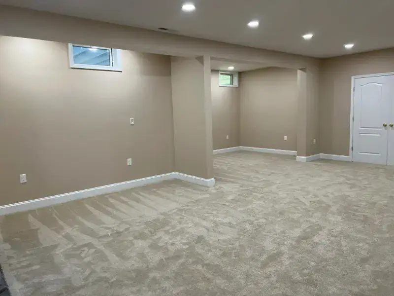 Basement remodel by a contractor in Ashburn, Virginia with modern design.